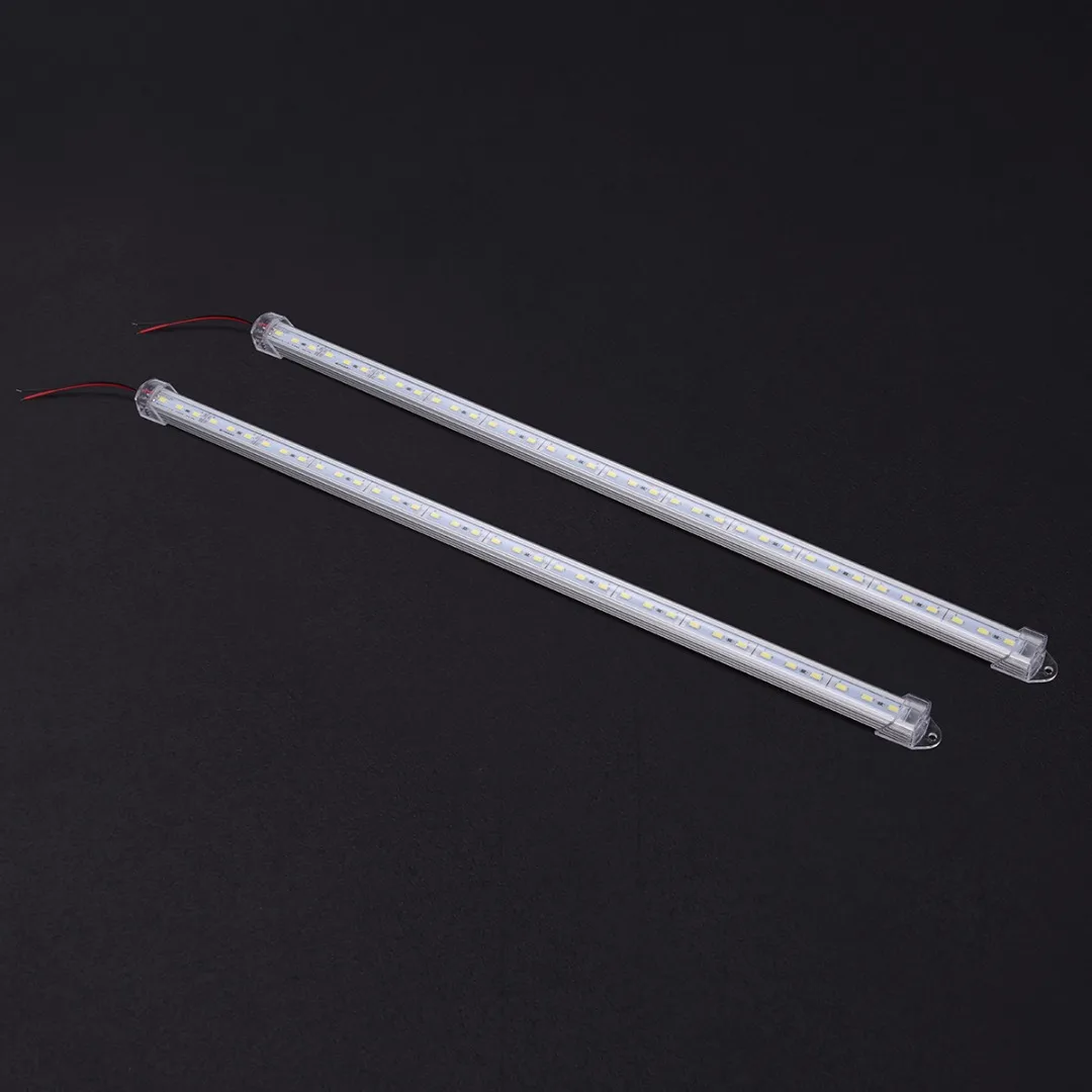 2pcs 50cm 5630 36LED 12V DC Car Interior Strip Light Bar Van Caravan Cold White Strip Light