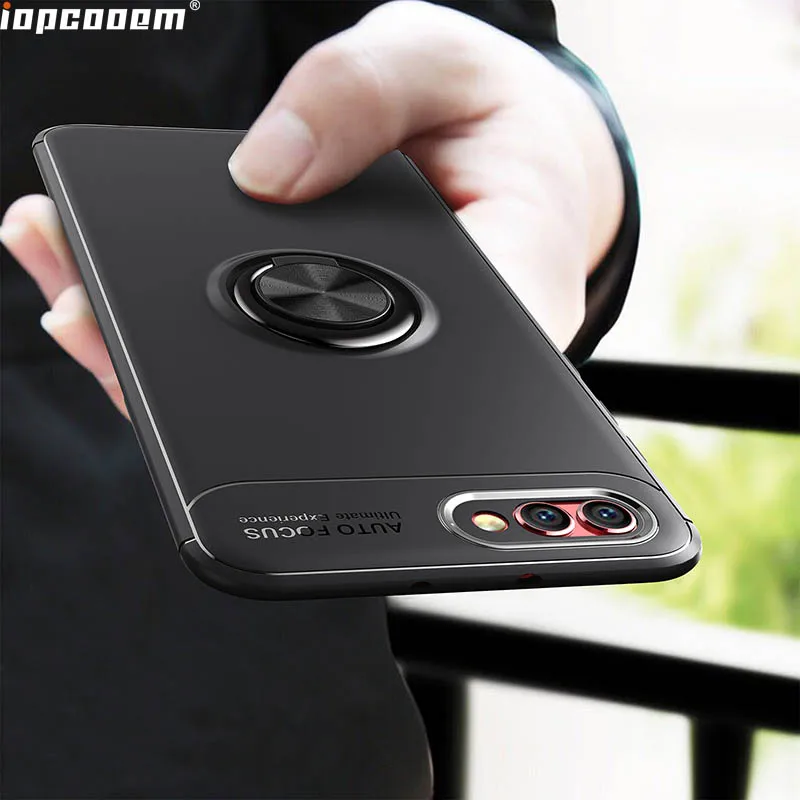 

For Huawei Honor V10 Case Rotating Finger Ring Holder Matte Soft Silicone Back Cover For Huawei Honor V10 Coque5.99"inch
