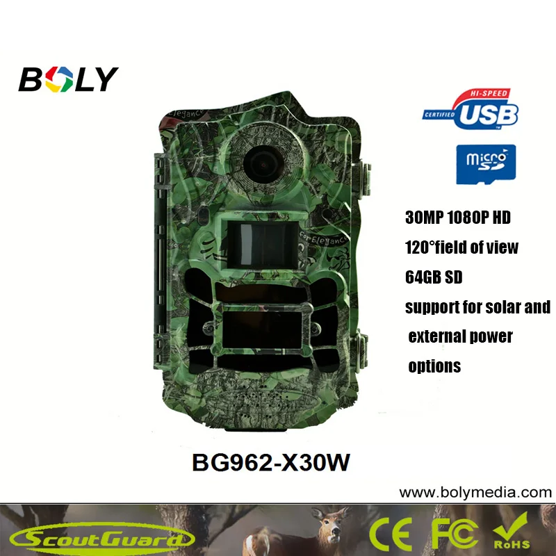 Bolyguard охотничья камера 30MP 1080P HD Trail 120 градусов IR-CUT ночное видение с 940nm низкое