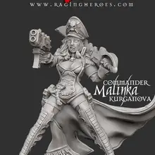 [Loong Way Miniatures] Бушующие герои коммандер Малинка курганова 35 мм Полимерная миниатюра