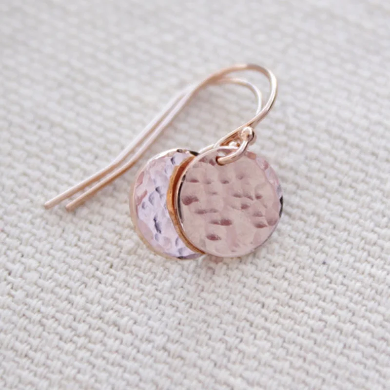 Серьги с монетами Hammerer ручной работы из розового золота Oorbellen минималистичный подарок Винтажные серьги Brincos для женщин
