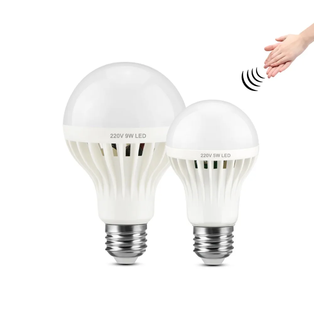 

220V LED Night Light Smart Sound Sensor Bulb Voice + Light Sensor Control 12W 9W 7W 5W 3W Ampoule LED Lamp Home Basement Kitchen