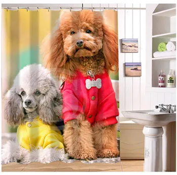 

YY612f40 New Custom Cute Pet Teddy Doggy Poodle Modern Shower Curtain bathroom beautiful lJ-w40