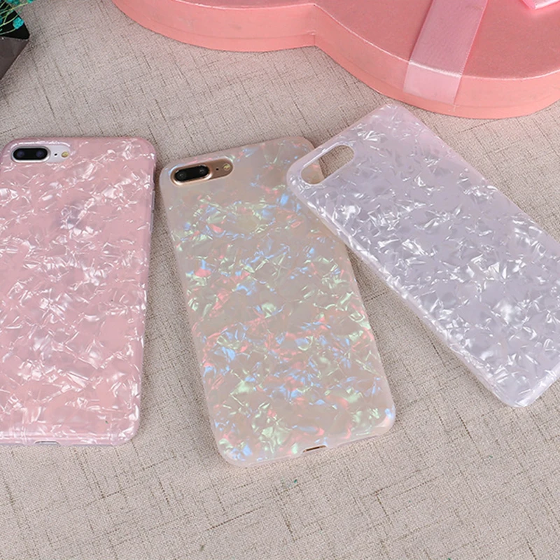 

Glitter Phone Case For iPhone 7 8 Plus Dream Shell Pattern Cases For iPhone X 8 7 6 6S Plus Soft TPU Silicone Back Cover