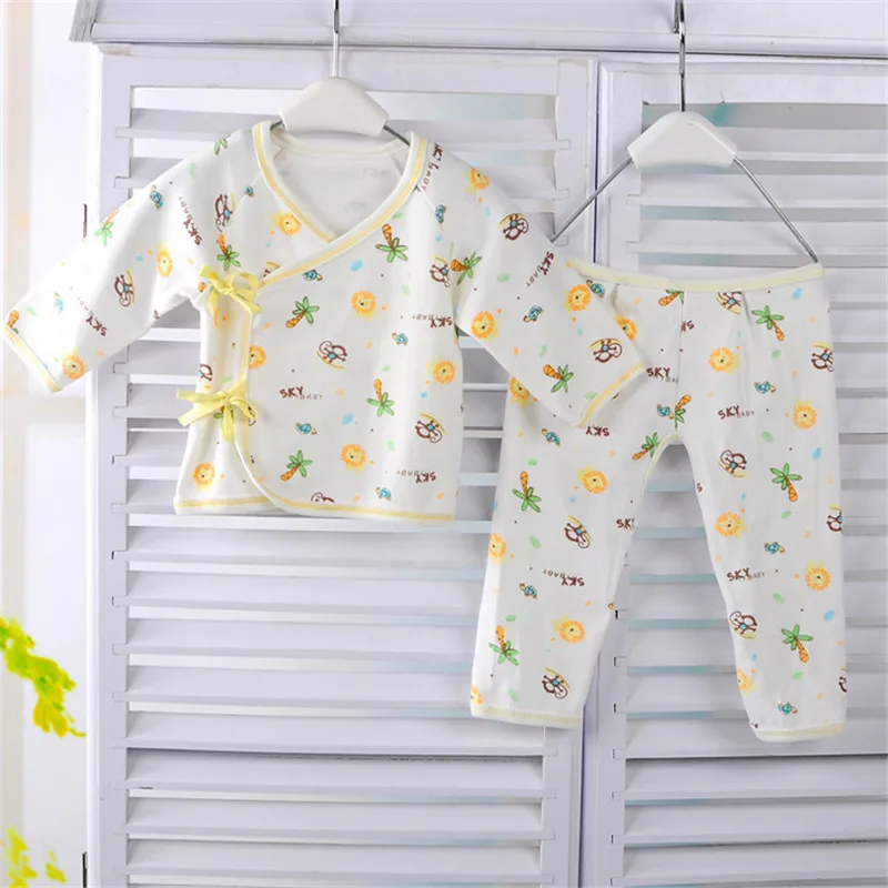 Cotton Baby Suits 0 3Months Infant Baby Clothing Sets Baby Sleep Long Sleeve Clothes Suit
