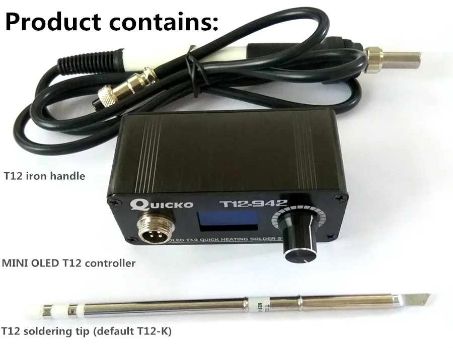 Kopen MINI T12 OLED soldeerstation elektronische lassen ijzer 2018 Nieuwe ontwerp DC Versie Draagbare T12 Digitale Iron T12 942 QUICKO