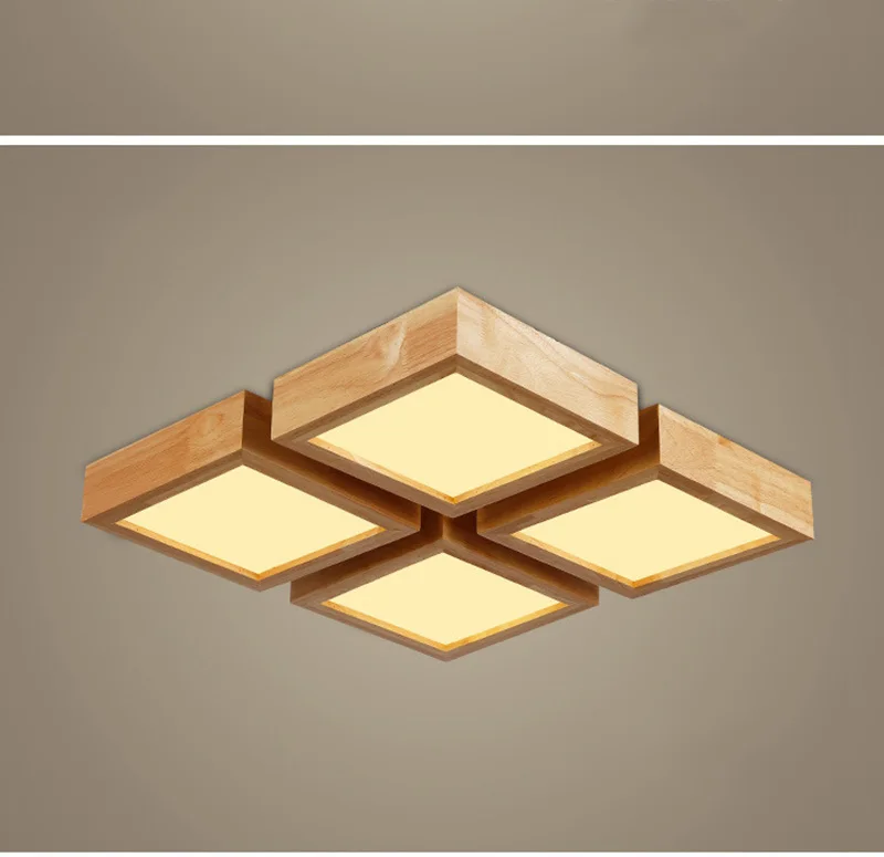 Simple Wooden Ceiling Lights Japan Style Warm Bedroom Living Room Cafe Home Lighting Ceiling Lighting Solid Wood Ceiling Lamp 220V (10)