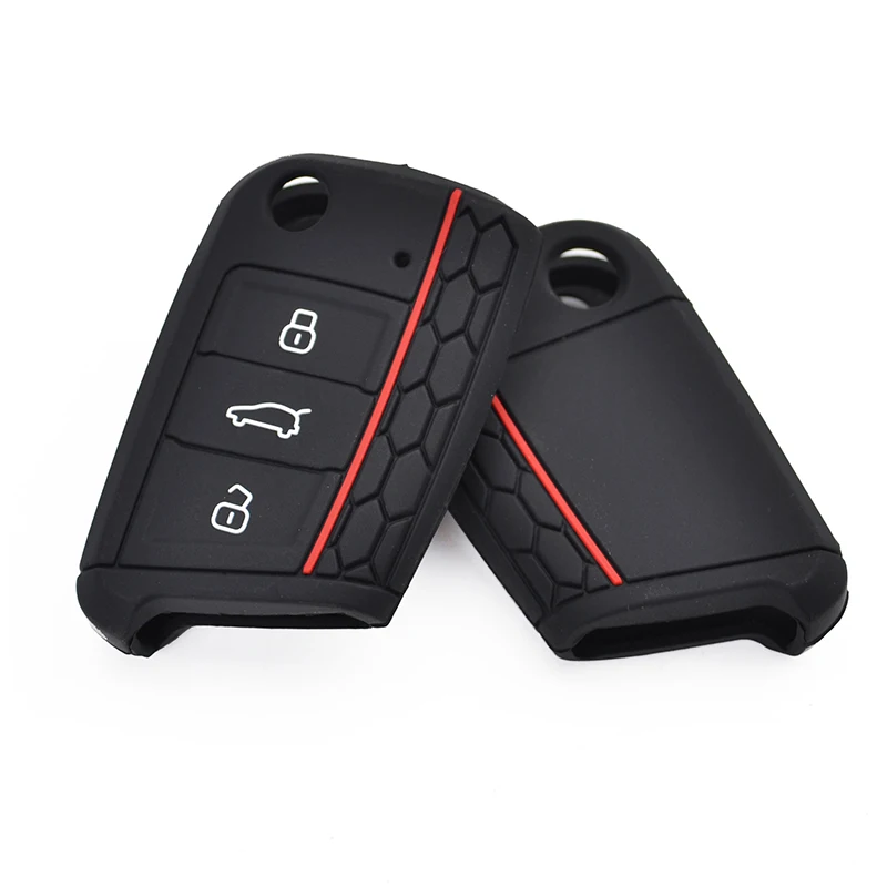 Чехол для VW Polo Golf 7 MK7 силиконовый чехол с 3 кнопками Skoda Octavia Kodiaq Karoq SEAT Ateca Leon|key cover
