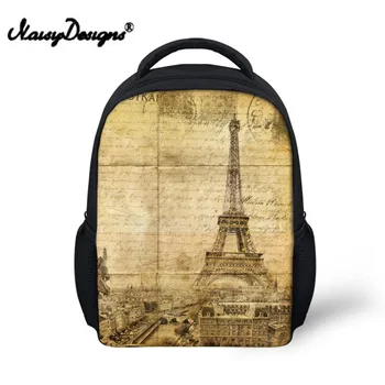 

Noisydesigns Eiffel Tower Kids School Bags WomenTeenage Eiffel Iron Pagoda Schoolbag Retro Middle School Student Mochila