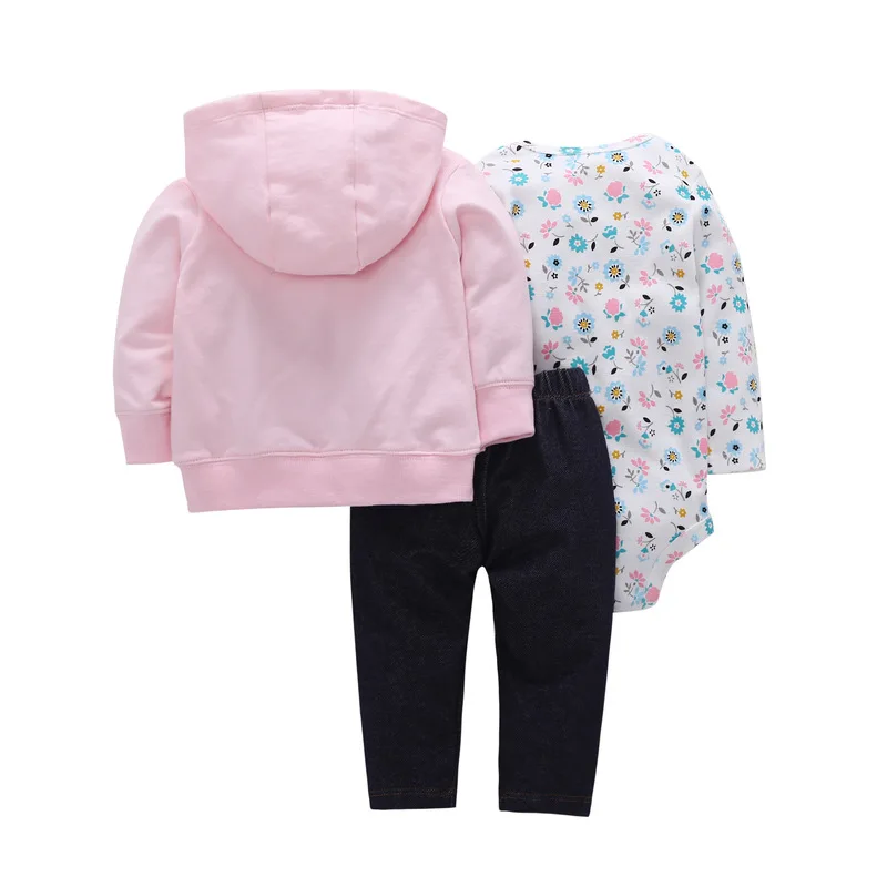 Комплект одежды для новорожденных, г., осенне-зимнее флисовое хлопковое пальто свитер+ штаны+ боди, комплект из 3 предметов, одежда для маленьких мальчиков и девочек, комплекты одежды
