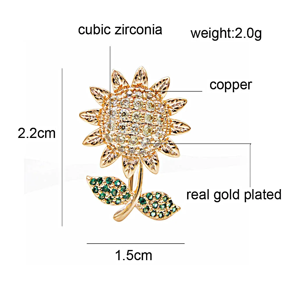 CINDY XIANG милый маленький Подсолнух воротник булавки для женщин и мужчин брошь унисекс кубический цирконий Медь Ювелирные изделия высокое качество подарок для детей