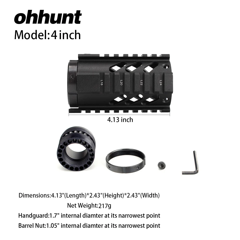 Ohhunt Тактический " 7" 1" 12" 1" бесплатно поплавок Quad Rail Handguad M4 AR15 M16 рейка Пикатинни Тип поручень RAS