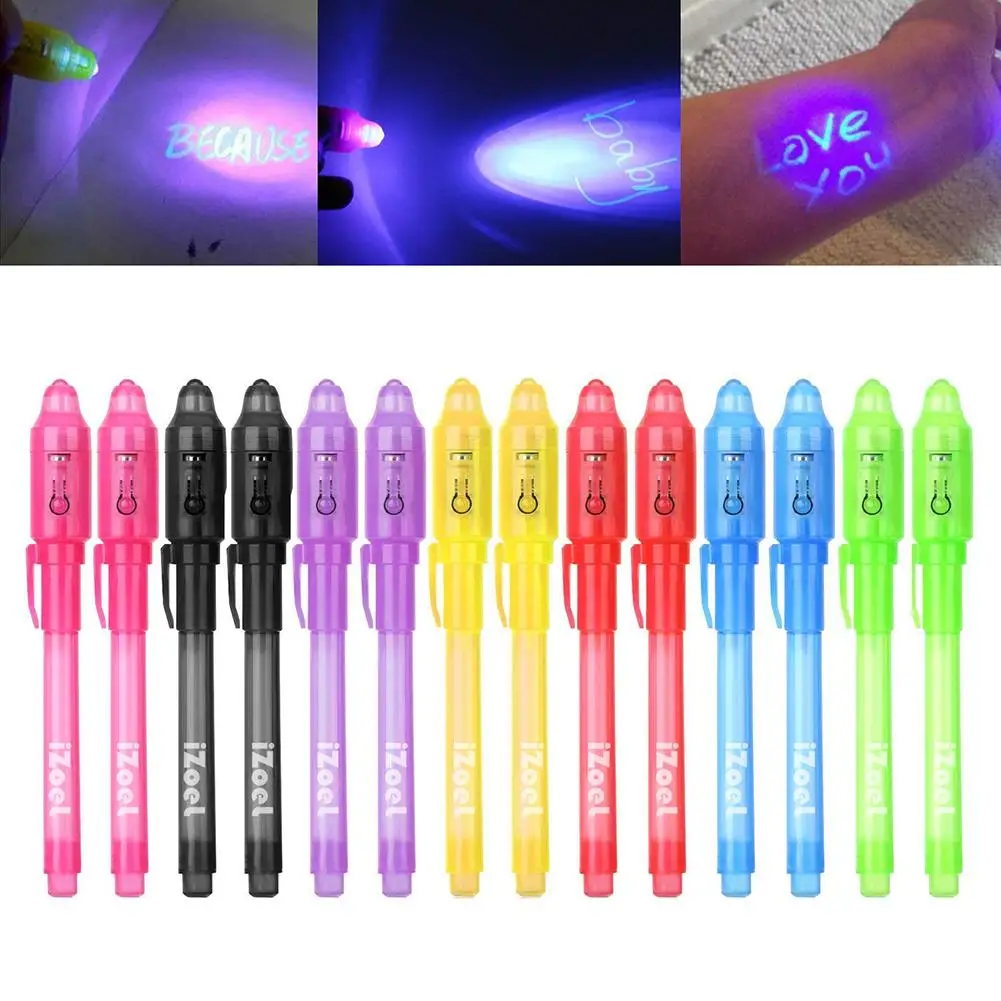 

14Pcs Mini UV Light Secret Message Invisible Ink Pen Counterfeit Money Bill Detector Secret Game Supplies