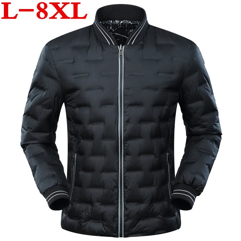 8X 7XL 6 XLMan пуховики зима 90% белый утиный пух куртки с капюшоном ультра легкие теплая