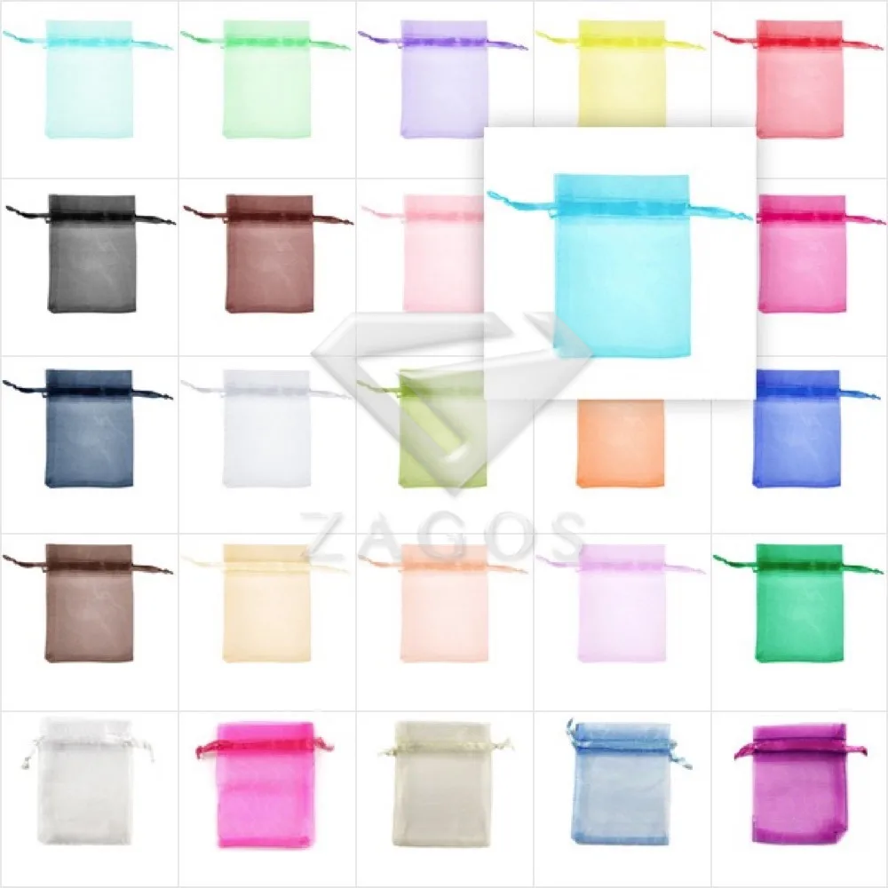 

20pcs Bag Organza Rectangle Pouch Bags Gift Wedding Jewellery Reception Party Sweets Favours 9x7cm 25 Color Choose BB0001