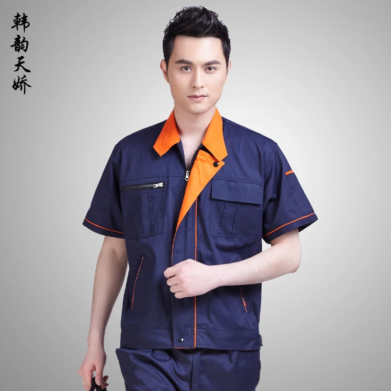 mer clothes suit male short sleeve summer uniforms engineering service
