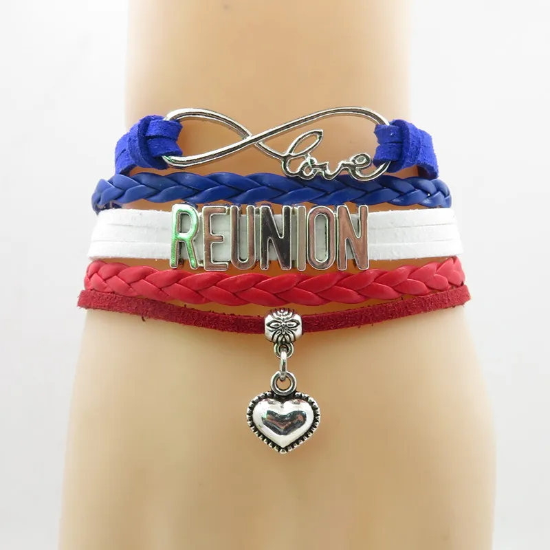 Подвеска для браслета infinity love reunion браслет в форме сердца с национальным флагом