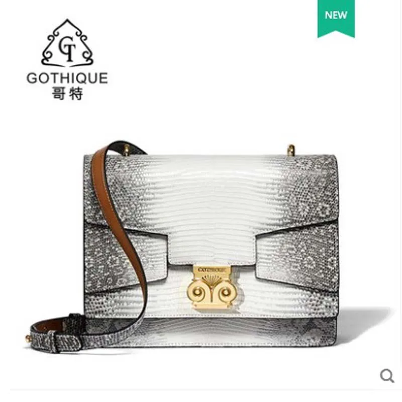 

gete 2019 New Lizard Leather crossbody bag lady fashion small square leather atmosphere bag woman