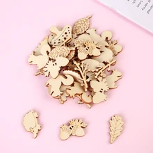 50 шт./компл. белка листья гриб Форма смешанный деревянный Скрапбукинг декоративные ежики украшения