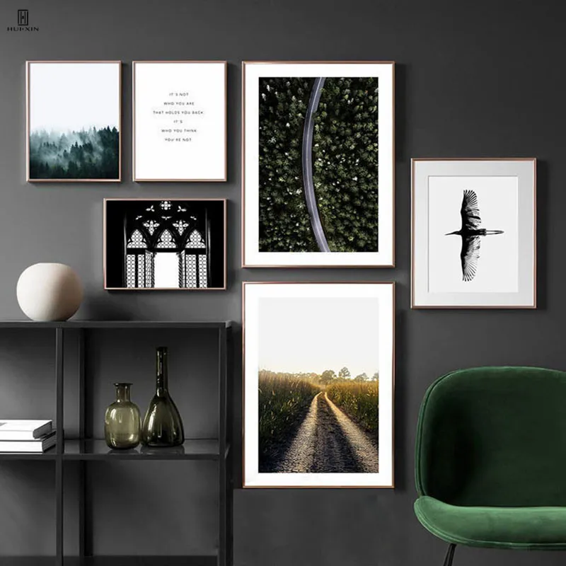 There Are A Lot Of Endless Lush Wood Trees Plants Surrounded By The White Fog Nordic Simple Paintings On Canvas For Home Decor