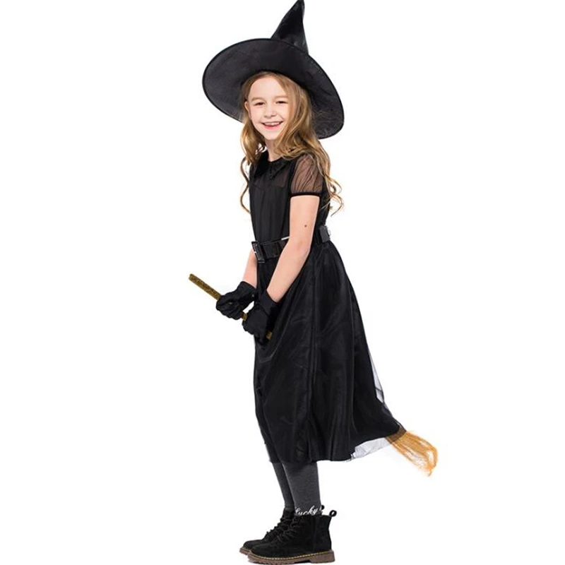 

2018 Children Witch Cosplay Halloween Costume For Kids Carnival Girls Cosplay Clothing