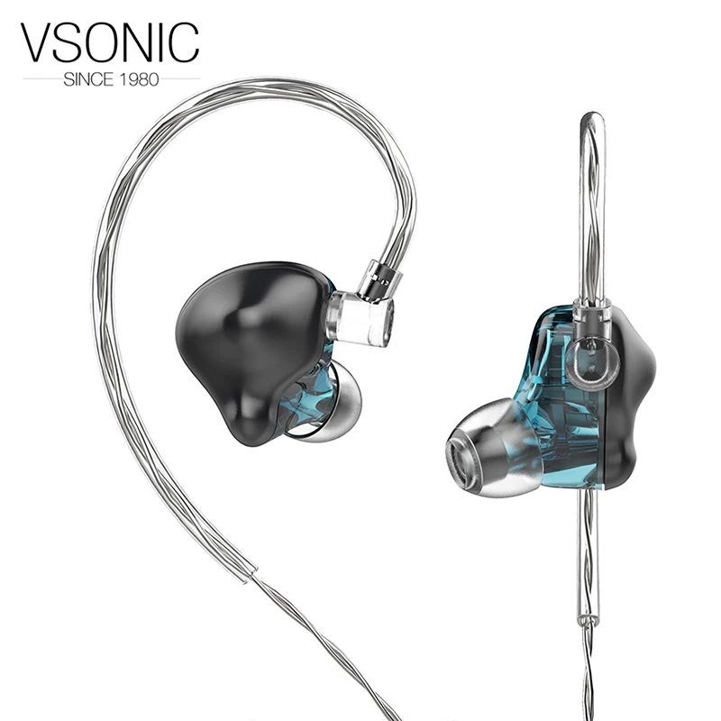 Динамический драйвер VSONIC VS9 ICEBERG Hi Fi наушники вкладыши флагманские IEM с 2 штырьками