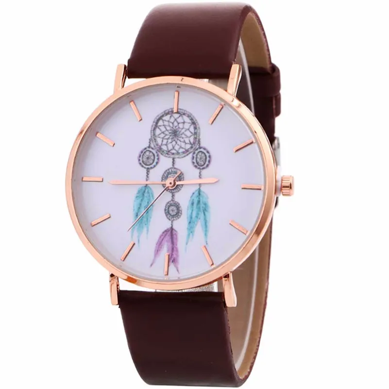 Relojes para mujer, женские повседневные часы, модные, Ловец снов, кварцевые часы с кожаным ремешком, женские часы, нарядные часы# D