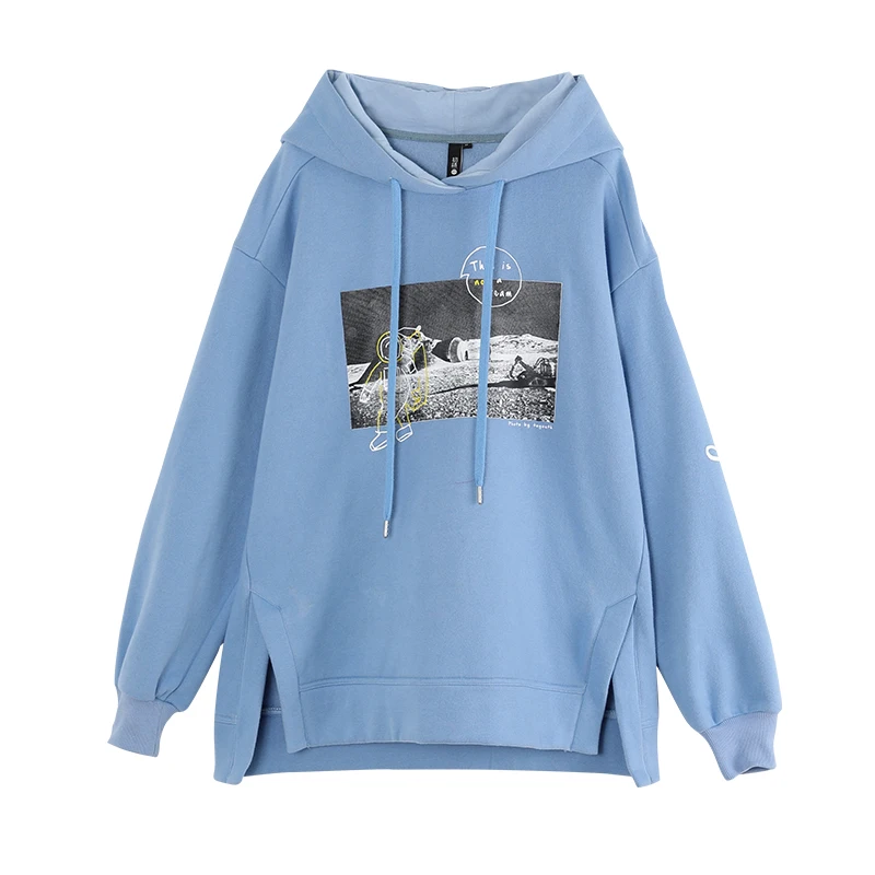  Toyouth Women Loose Sweatshirt Hooded Short Sweatshirt Long Sleeve O-Neck Tracksuit Oversized Casua