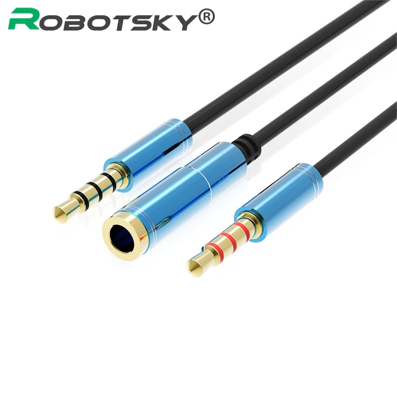 

Robotsky External Sound Card Audio Adapter Mobile Phone Audio Converter Cable for American Standard Mobile Phone Headset