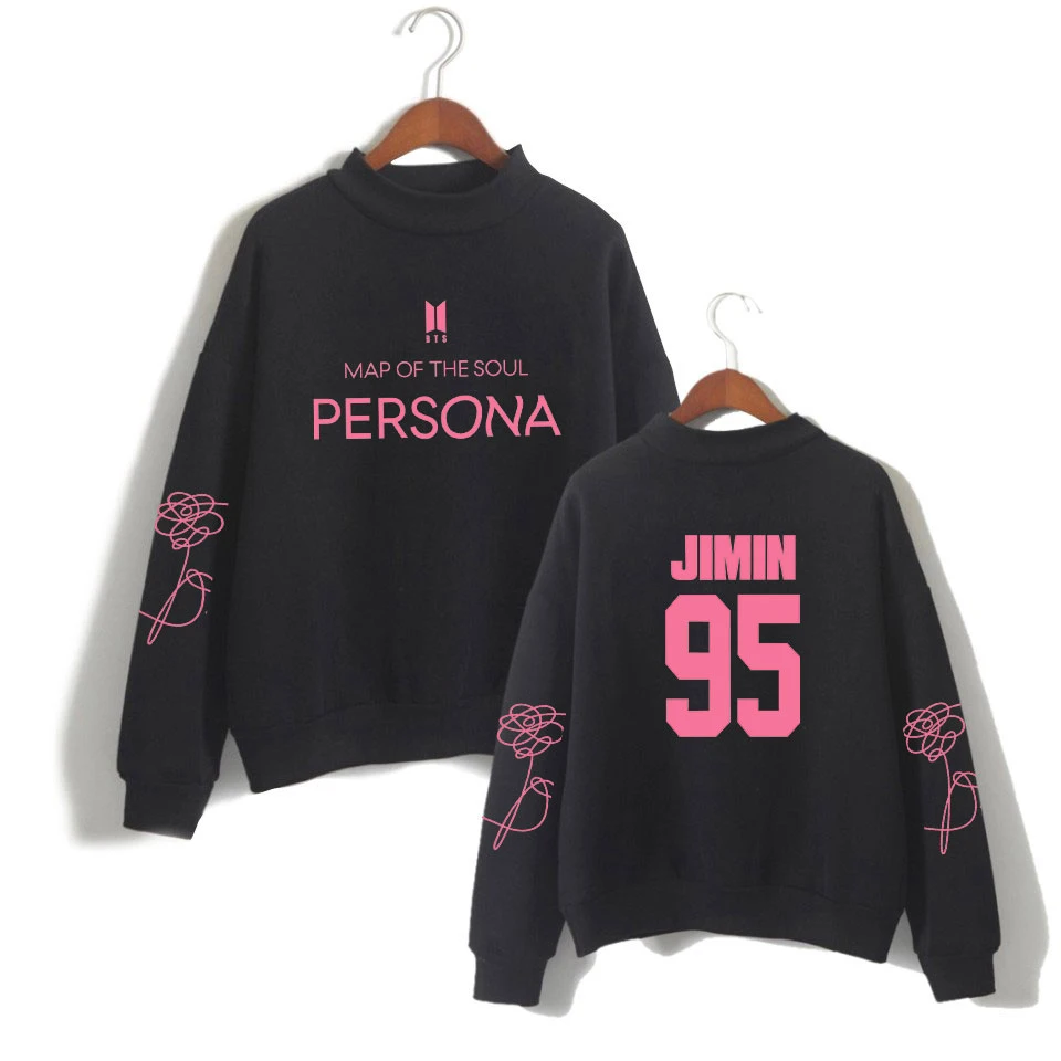 

Kpop 2019 New album Map Of The Soul Persona 2D Print Women/Men Clothes Turtlenecks Long Sleeve High collar sweatshirt
