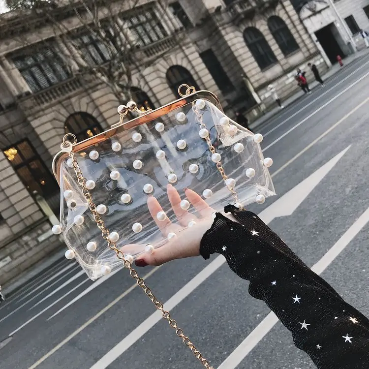 

Clear Transparent PVC Women Messenger Bag Hologram Laser Colorful Bag Girls Small Chain Clutch Crossbody Bags