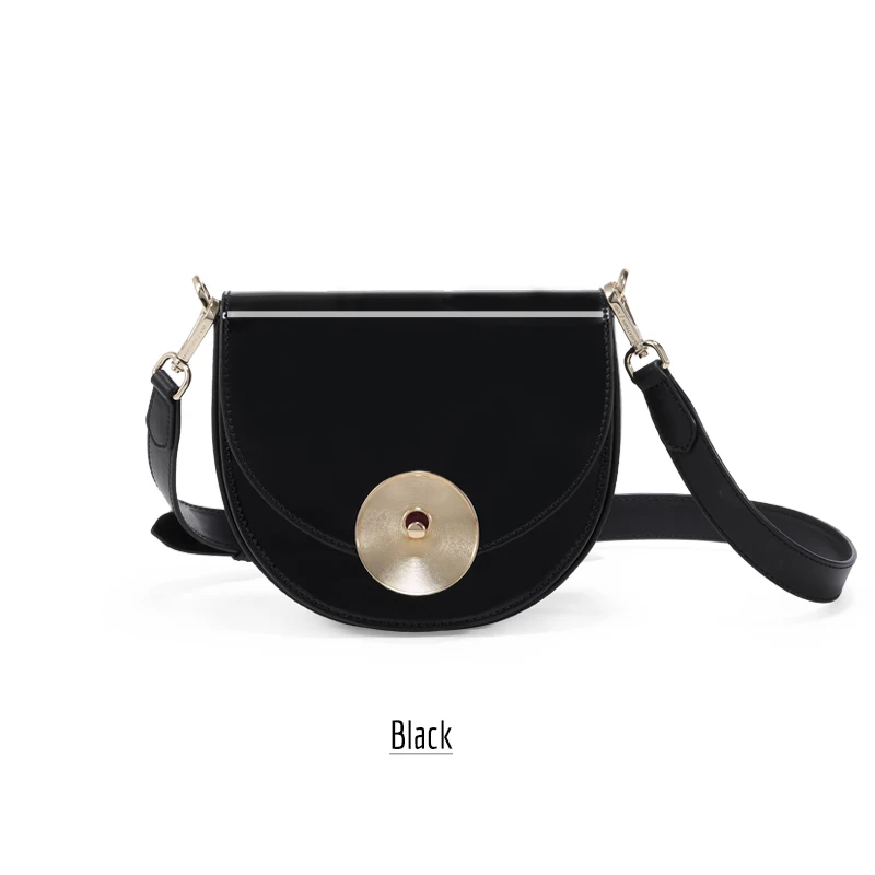 LACATTURA, женская сумка-седло, новинка, маленькие сумки через плечо, дизайнерские сумки, женские сумки-мессенджеры, модные сумки через плечо для женщин - Цвет: Black