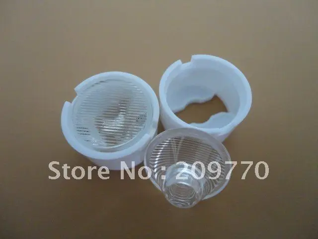 

Wholesale- LED lens 20MM pinstripe 10*45 degree optical lens Contain bracket 1W 3W Reflector Collimator