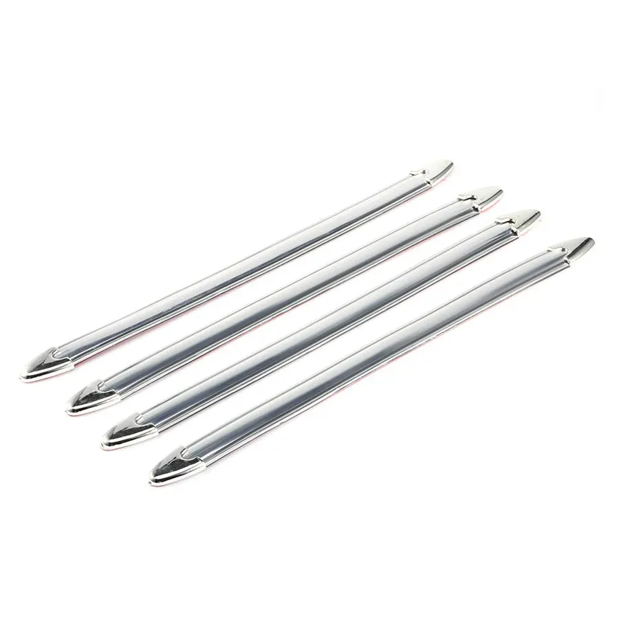 

4PCS/Set Silver Chrome Bumper Corner Side Edge Guard Protector Protective Car Auto Truck Decoration Strip Styling Mouldings