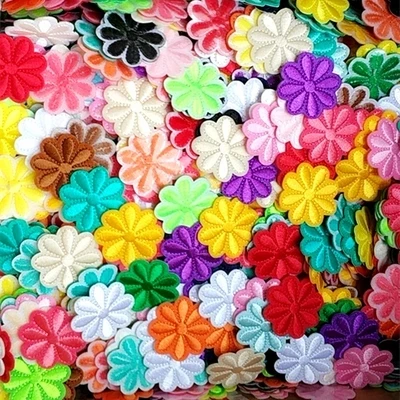 Cloth sticker color embroidery flower patch clothes decorative stickers DIY Apparel Sewing Fabric 20pcs/lot