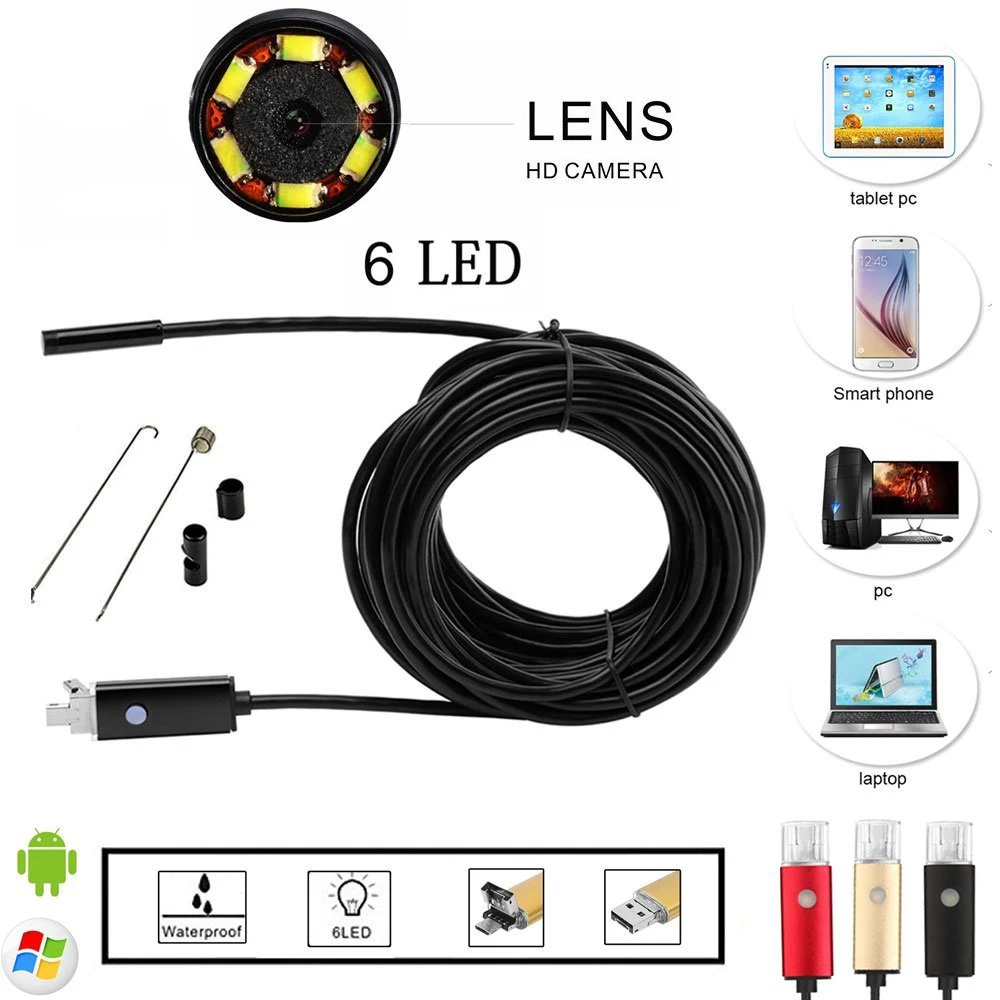 5 5MM Lens 2M 5M 10M OTG USB Android Camera HD Endoscope Mini Camera SnakeTube Inspection