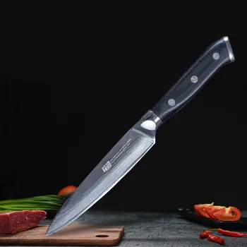 

Brand New G10 Handle 5" damascus steel kitchen knife fruit knife utility knife