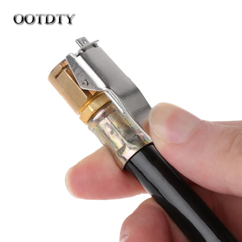 

OOTDTY Air Tyre Inflator Pressure Car Auto Tire Pump Hose Gauge Flexible Hose Connector dorp shipping