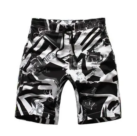 Летние быстросохнущие шорты для мальчиков спортивные пляжные шорты для больших мальчиков брендовые модные От 8 до 16 лет с принтом детские шорты пляжные шорты для мальчиков, Garcon - Цвет: Black