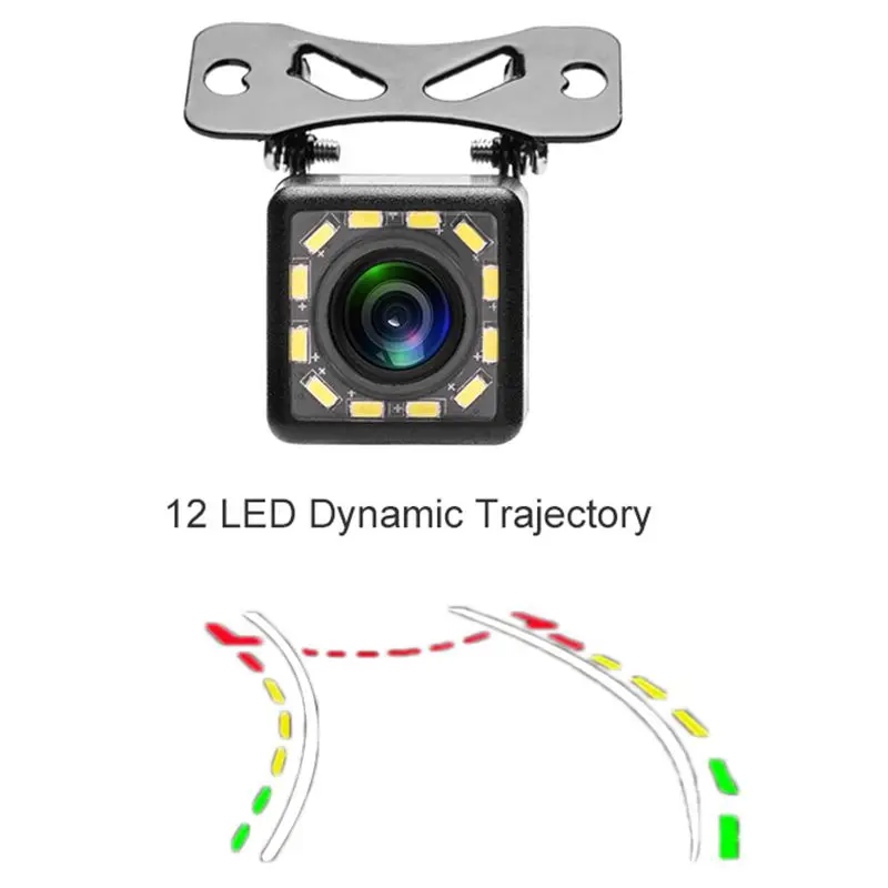 12 светодиодный, с динамической траекторией, камера заднего вида, 170 Угол обзора, универсальная камера заднего вида, Автомобильная камера для VW Ford Toyota& More