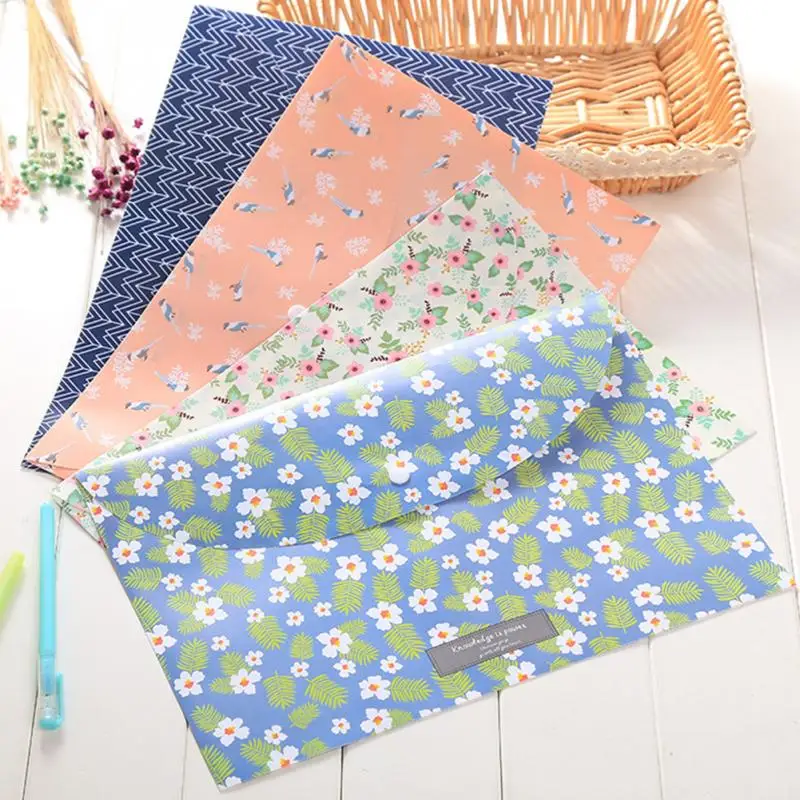 

1PC 33.5 x 23 cm Folder Office Expanding School Floral Lightweight Organizer File Bag Portable