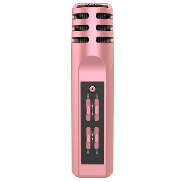 Excelvan микрофон F9 мобильный телефон, микрофон портативное караоке микрофон USB KTV плеер Bluetooth динамик Запись музыки - Цвет: Rose Gold