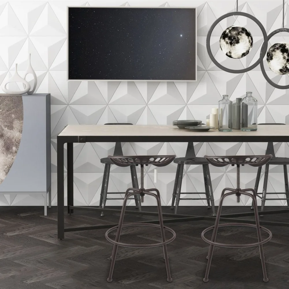 

2 PCS Durable Height Adjustable Industrial Barstool Vintage Style Tractor Seat Bar Stool Universal Cast Iron Swivel Chair