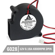 200pcs Gdstime 60mm 60x28mm 12V 2Pin Turbo Blower Cooling Fan 6028 6cm Brushless Cooler Cooling DC Centrifugal Blower Fan 380v ac 65w 0 16a 200 210 71mm low noise cooling radiator axial centrifugal air fan blower cooling device 200fzy4 d