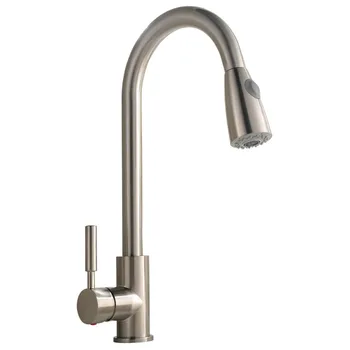 

Kitchen Faucet Brushed Nickel Pull Out Kitchen Mixer Tap Stainless Steel Single Handle Pull Down Sprayer Hot and Cold Water