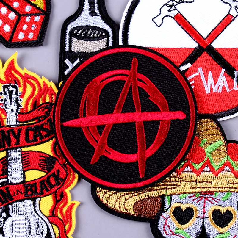 

Pulaqi Punk Rock Patch Band Iron On Patches Clothing DIY Embroidered Patches for Clothes Patch Music Badges For T-Shirt Sticker