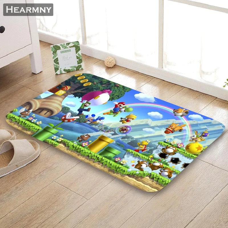 

HEARMNY New Arrival Doormat Super Mario Home Mat Machine Made Anti Slip Carpet Living Room/Hallway Bath Mat For Kids Gift