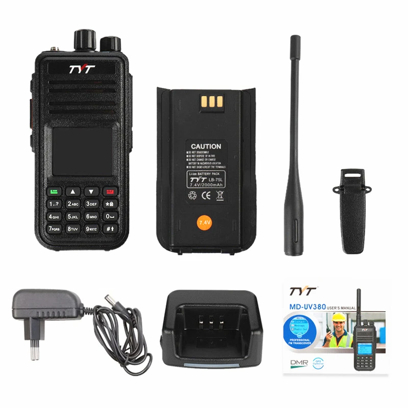 TYT MD-UV380 DMR Walkie Talkie Dual Band UHF VHF Tier1/2 5W Digital Two Way Radio Transceiver TYT MD-UV380 DMR Walkie Talkie Dual Band UHF VHF Tier1/2 5W Digital Two Way Radio Transceiver