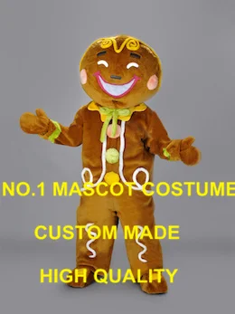 

New Arrival High Quality GINGER BREAD MAN MASCOT Christmas Costumes carnival Fancy Dress Kits suit SW2484