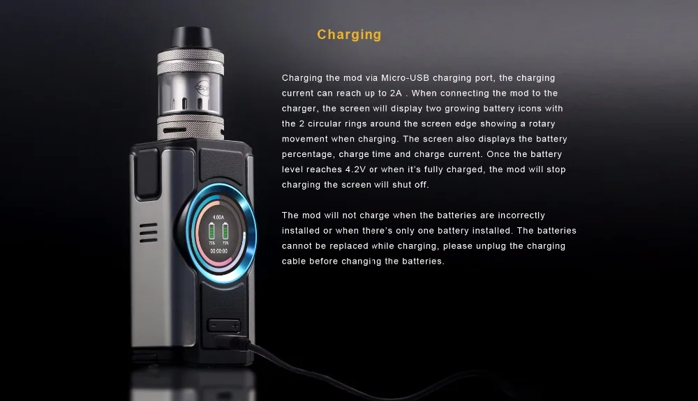 Electronic Cigarette aspire Dynamo Vape Kit 220W High Power Device Support VW VV Bypass CPS TC TCR Modes with 2 inch TFT Screen 01 (13)
